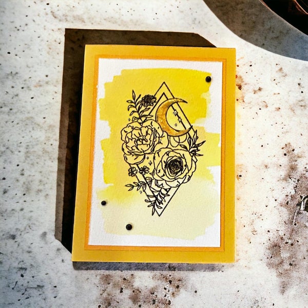 Handmade Blank Greeting Card Yellow Carousel 1