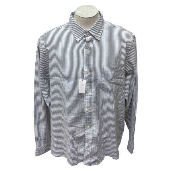 Tailor Vintage Men's Dutch Blue Oxford Stripe Shirt SIZE - Extra Large Carousel 1