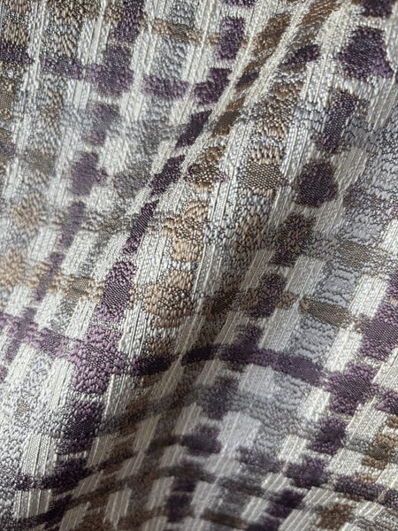 Designer woven amethyst & taupe fabric piece Carousel 1