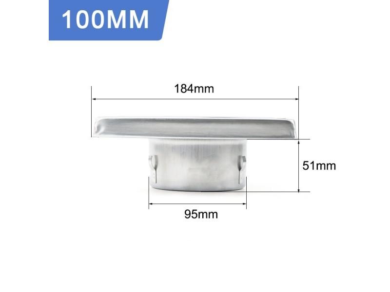 100/125/150mm Stainless Steel Air Vent 4" 5" 6" Duct Grill Wall Square Tumble Carousel 1