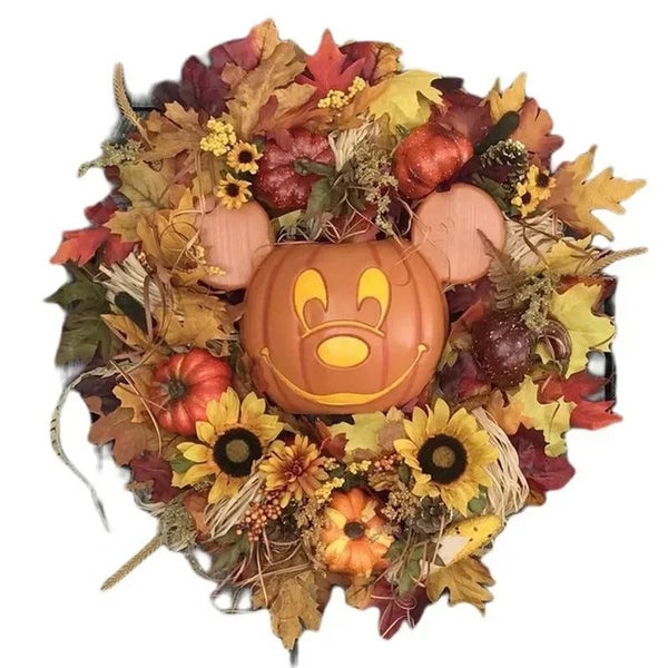 NNEOBA Halloween Pumpkin Mickey Wreath Carousel 1