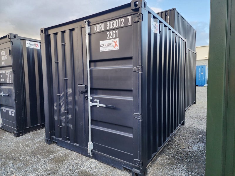 10ft Black shipping container "Single Access Door" - (In Cromwell) Carousel 1
