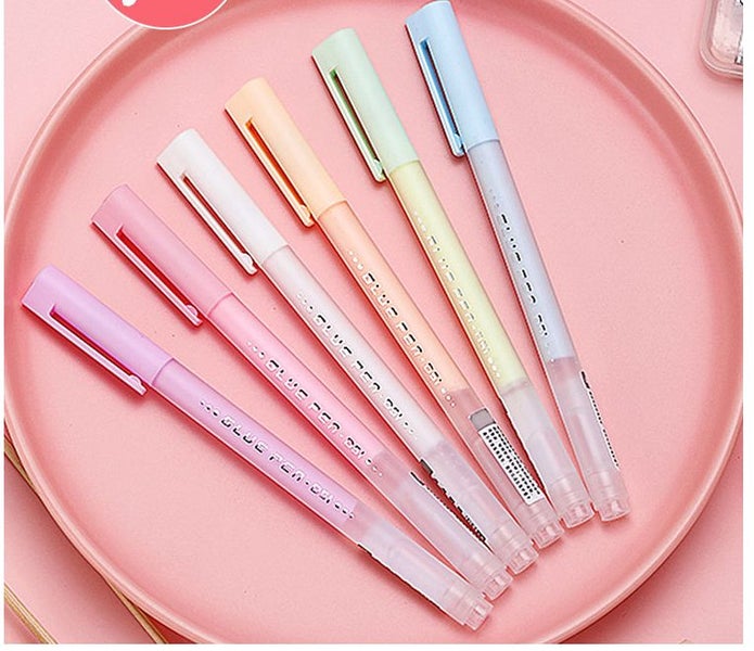 NEW 6-color Creative Glue Pen 1.0mm Smooth Glue Pen Large Capacity Dotting Pen Carousel 1