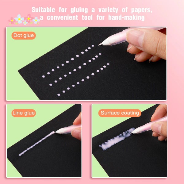 NEW 6-color Creative Glue Pen 1.0mm Smooth Glue Pen Large Capacity Dotting Pen Carousel 8