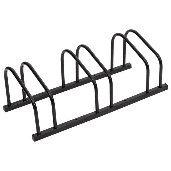 vidaXL Bike Rack for 3 Bikes Black Steel Carousel 1