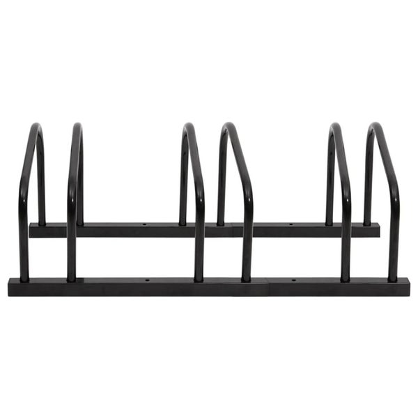 vidaXL Bike Rack for 3 Bikes Black Steel Carousel 2