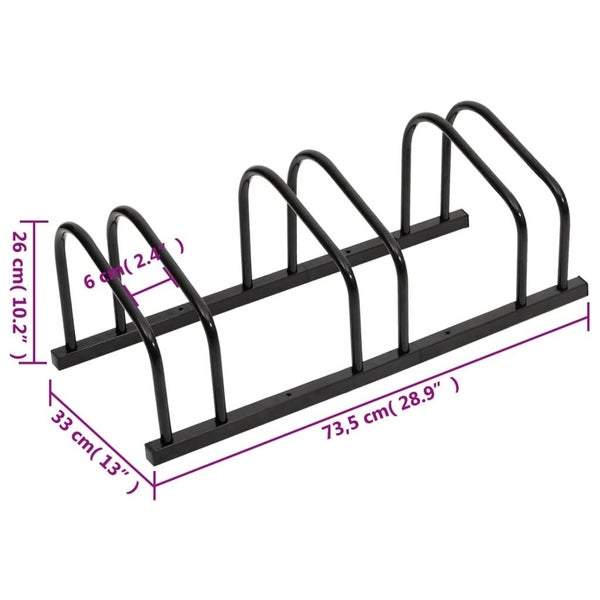 vidaXL Bike Rack for 3 Bikes Black Steel Carousel 6