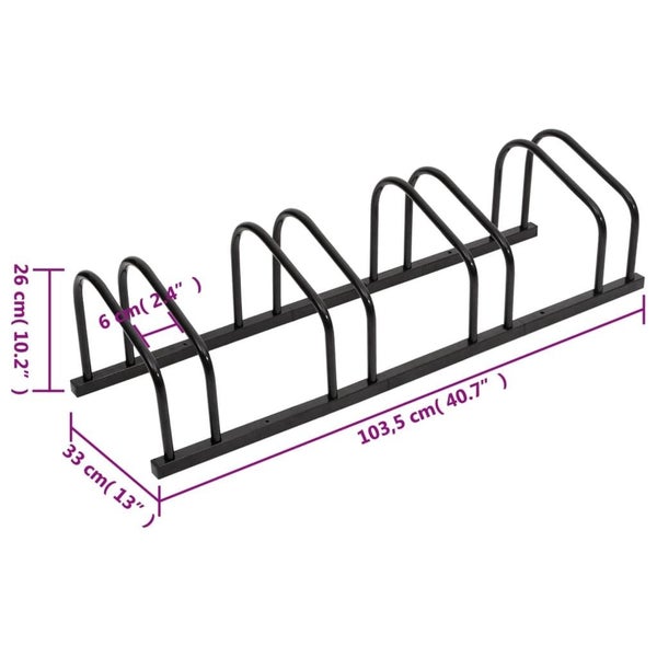 vidaXL Bike Rack for 4 Bikes Black Steel Carousel 6
