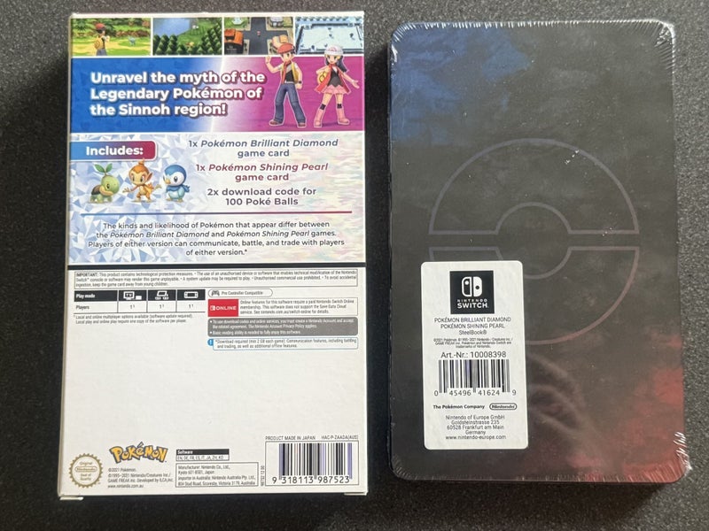 * -Switch- Pokémon Brilliant Diamond & Shining Pearl Dual Pack w/ Steelbook * Carousel 2