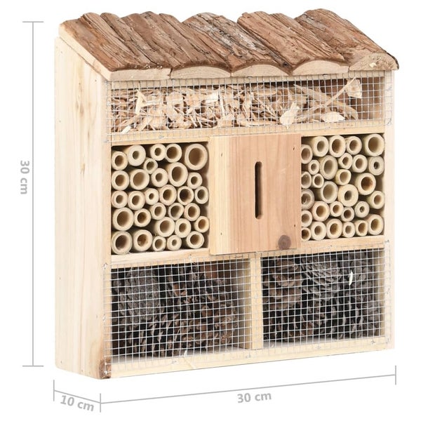 vidaXL Insect Hotel 30x10x30 cm Firwood Carousel 6