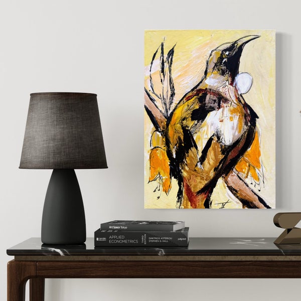 Tui bird abstract painting Carousel 8