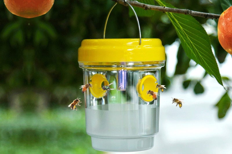 2Pcs Solar Powered Wasp and Bee Trap Yellow Jacket Hornet Catcher -Yellow Carousel 10