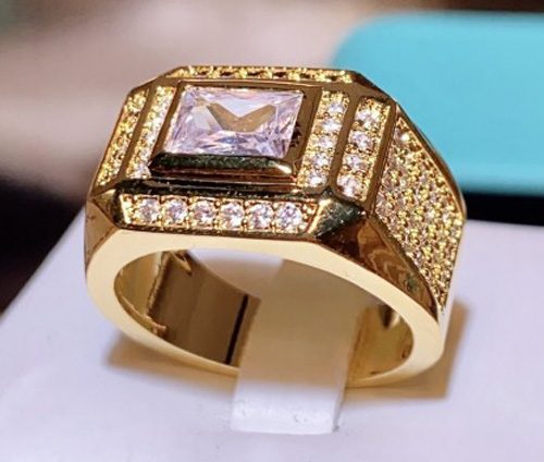 *CLEARANCE* Gorgeous Mens AAA CZ Diamonds Ring / 18KGP Gold S11 Carousel 2