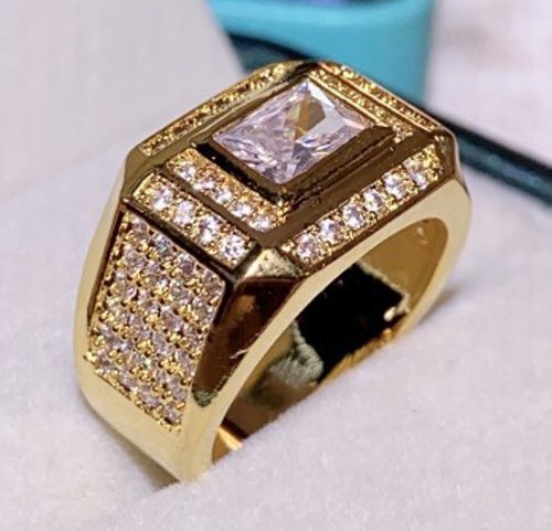 *CLEARANCE* Gorgeous Mens AAA CZ Diamonds Ring / 18KGP Gold S11 Carousel 3