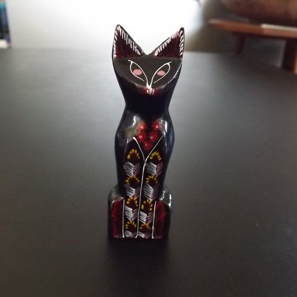 Painted Wooden Cat Ornament Carousel 1