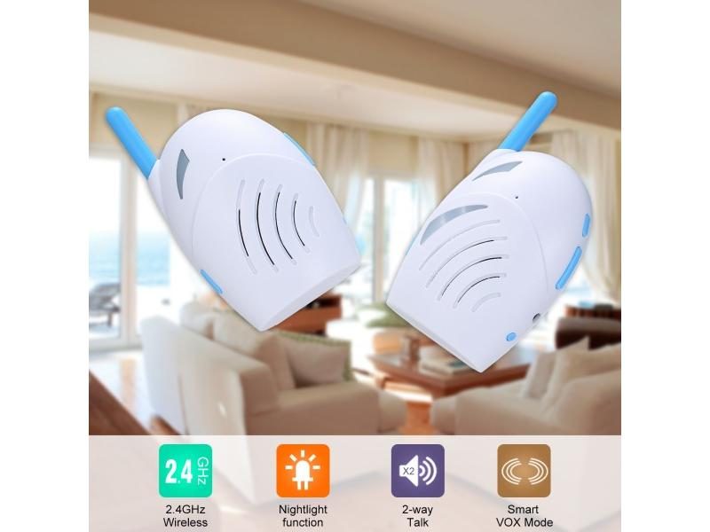 Wireless Baby Monitor Portable 2.4GHz Digital Audio Two Way Talk Baby Cry Carousel 2