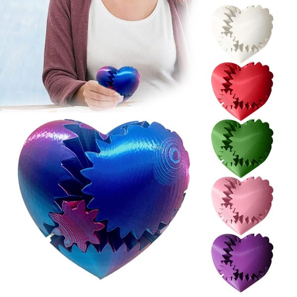 3D Printed Twisted Heart Gear Ball Fidget Toys for Autism/ADHD Home Office Decor Carousel 1