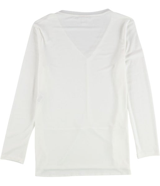 bar III Womens V-Neck Mixed Media Pullover Blouse Carousel 2