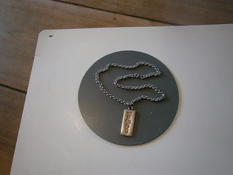 STG.SIL.BELCHER FOB CHAIN NECKLACE WITH 1/2 ounce INGOT (33+gms) Carousel 1