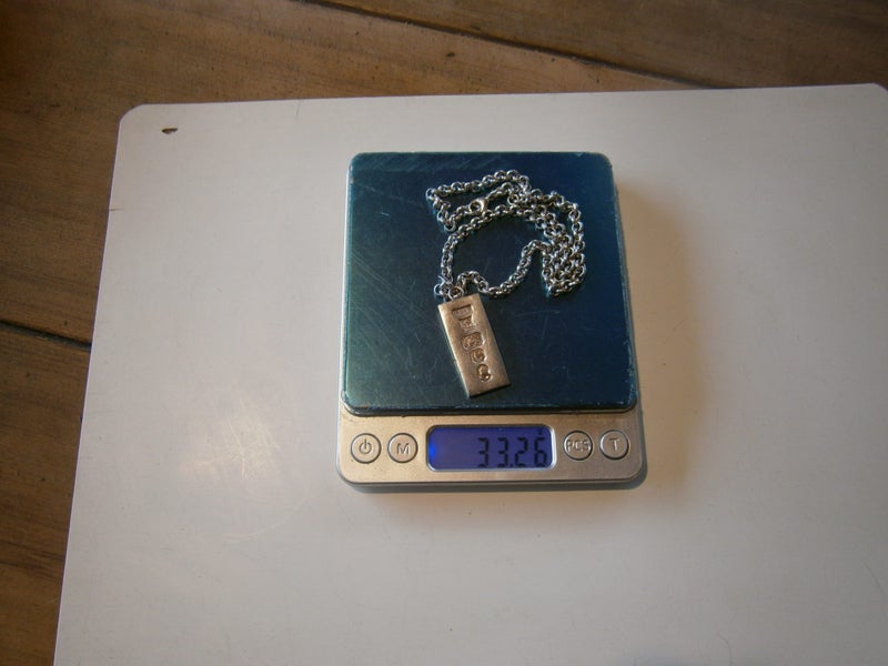 STG.SIL.BELCHER FOB CHAIN NECKLACE WITH 1/2 ounce INGOT (33+gms) Carousel 9