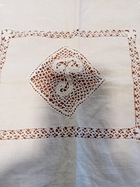 Edwardian embroidered cotton tea cloth #1 Carousel 3