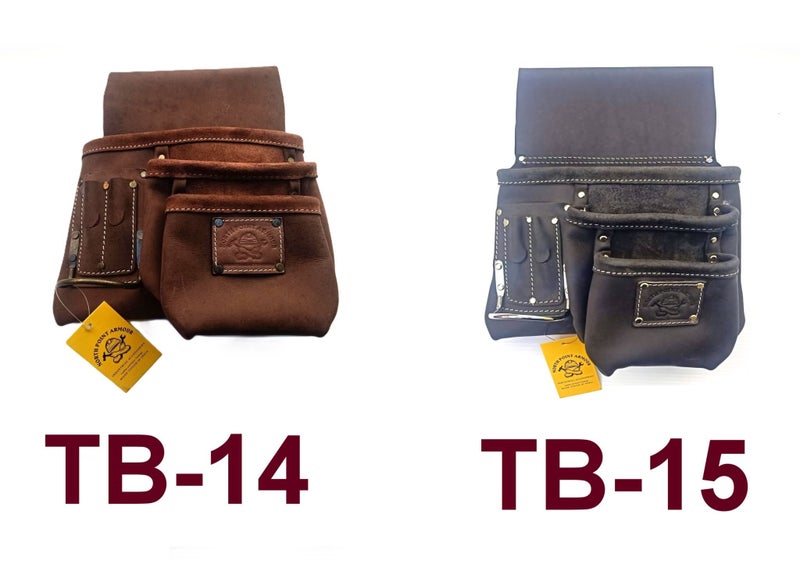 TOOL BELT- SINGLE HEAVY DUTY LEATHER SLIDE ON WITH BELT FOR 33" TO 45" INCH Carousel 2