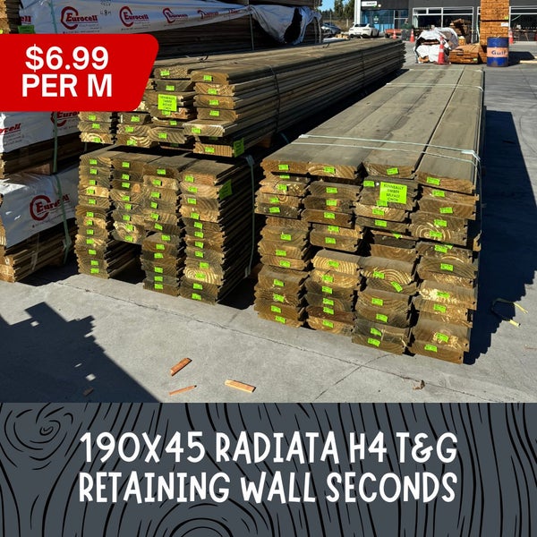 190x45mm RADIATA H4 T&G RETAINING WALL SECONDS Carousel 1
