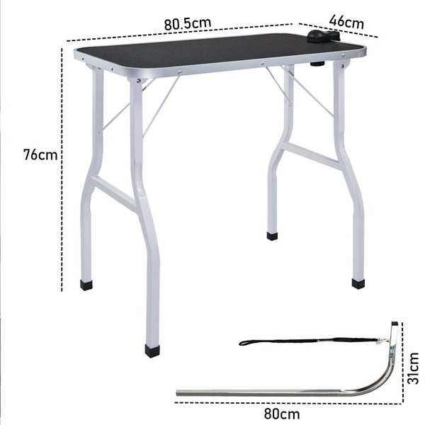 Folding Non-Slip Grooming Table with Adjustable Arm for Pet Bathing and Grooming Carousel 10
