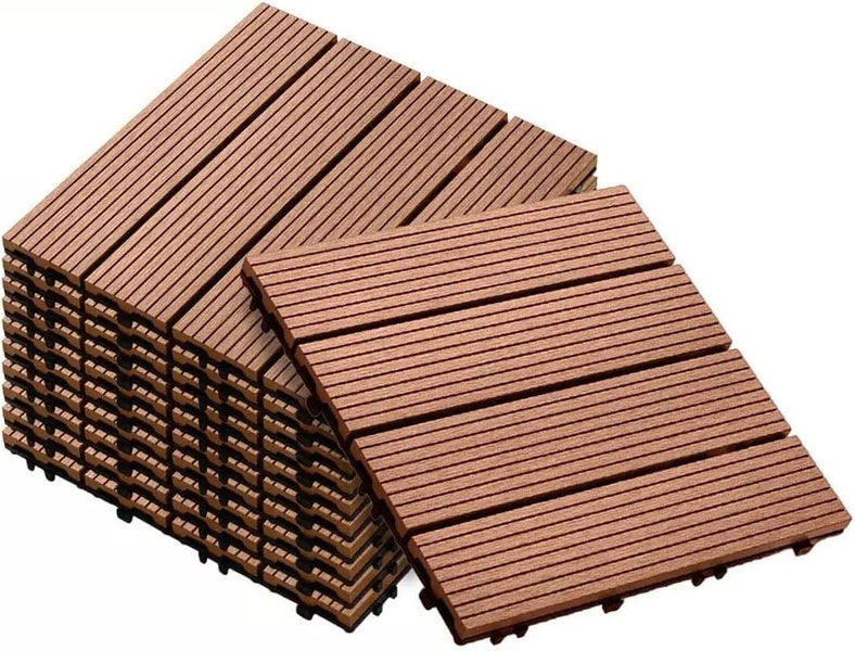 DIY Decking Tiles Redwood 300*300*20 - Pack of 10 Carousel 1