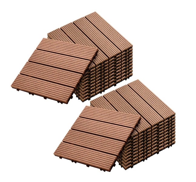 DIY Decking Tiles Redwood 300*300*20 - Pack of 10 Carousel 2