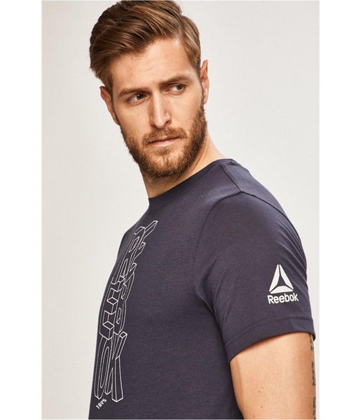 Reebok Mens Stacked Logo Graphic T-Shirt, NWT Carousel 4