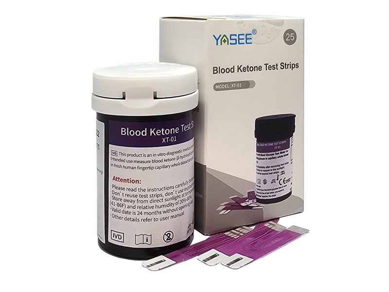 Keto Blood Tester Strips 25pcs - Replacement strips for Yasee Ketone Blood Meter Carousel 1