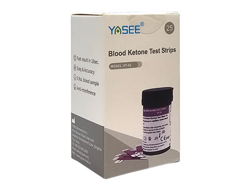 Keto Blood Tester Strips 25pcs - Replacement strips for Yasee Ketone Blood Meter Carousel 2