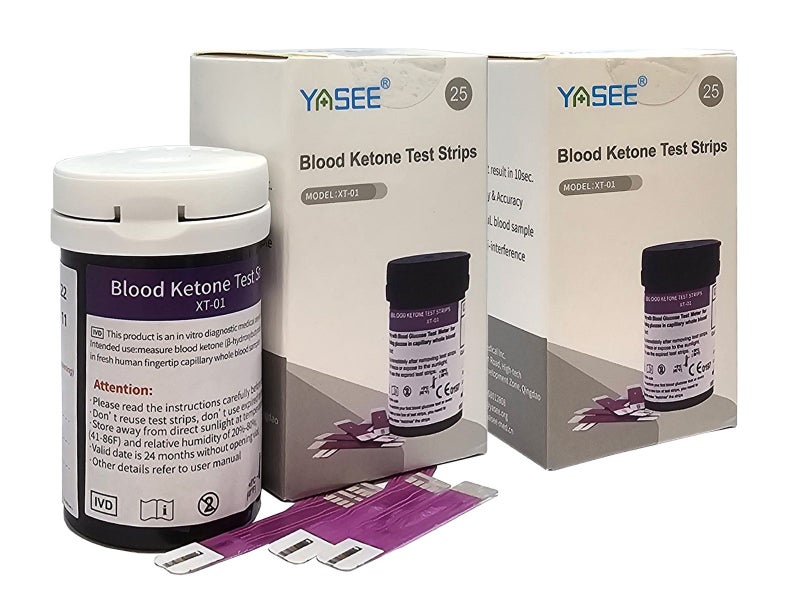 Keto Blood Tester Strips 50pcs - Replacement strips for Yasee Ketone Blood Meter Carousel 2