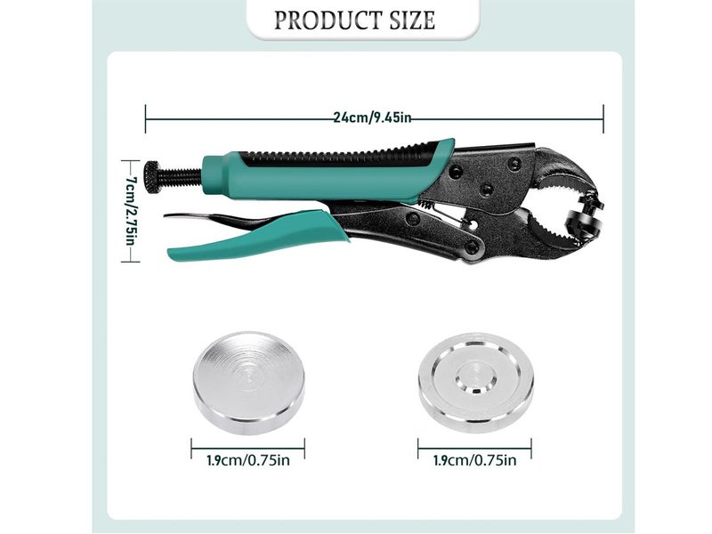 Snap Pliers Buttons Fasteners Tool Kit Carousel 10
