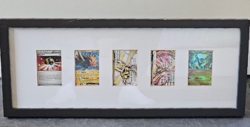 Framed. Five Vintage Pokémon Cards. Frame Has a Stand or Could be Wall Hung. Carousel 1