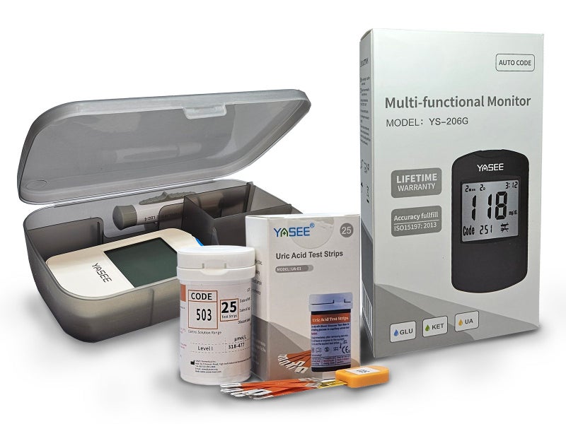 Gout Tester Kit - Uric Acid Blood Meter with 25 Strips & 25 Lancet Needles Carousel 1