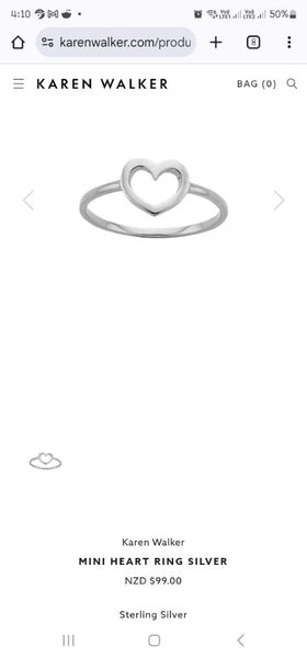 RRP $389. Karen walker mini heart set - necklace and ring Carousel 9