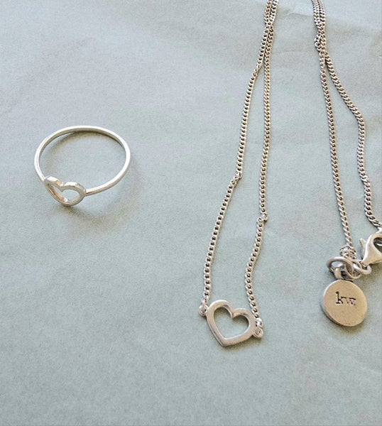 RRP $389. Karen walker mini heart set - necklace and ring Carousel 1