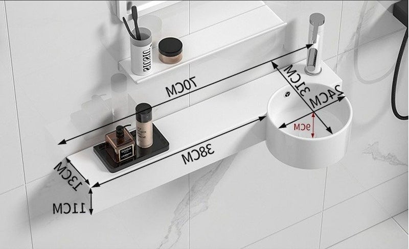 Ceramic Washbasin White Bathroom Sink 700mm Carousel 4