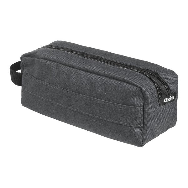 Okin Pencil Case Barrel 2 Zip Dark Grey 22x8x8cm Carousel 1