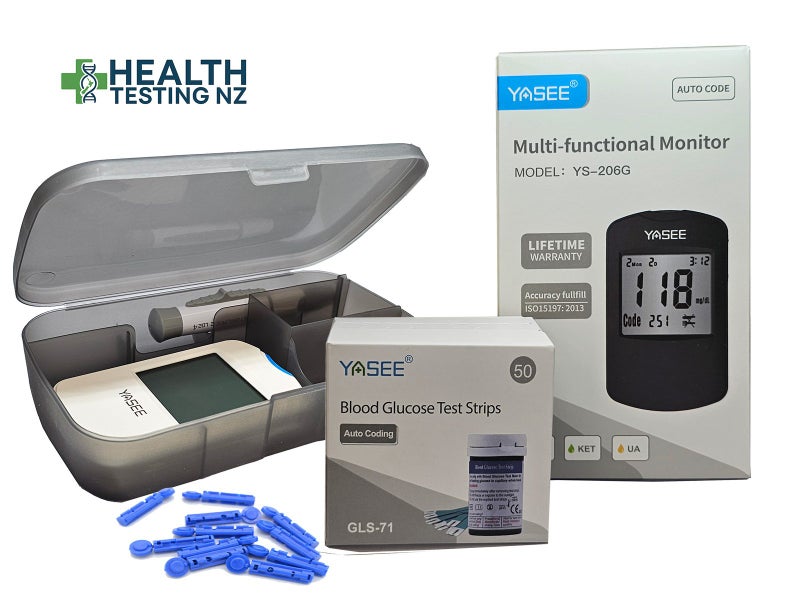 Glucose Blood Tester Kit +50 strips +50 needles - Also Tests Ketone & Uric Acid Carousel 1