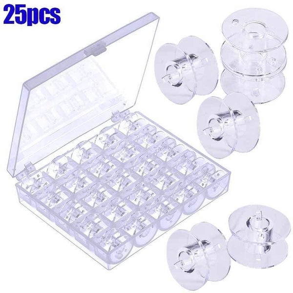 25Pcs Empty BobbinsSewing Machine Spools for Janome Brother Elna Singer Bobbins Carousel 1