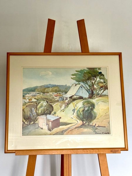 Minnie Frances White (1891-1983) Watercolor ''Old Signal Station''Tauranga Carousel 1