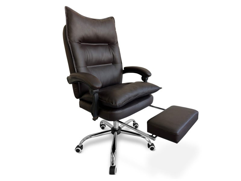 Office Chair with Footrest PU Coffee Carousel 2