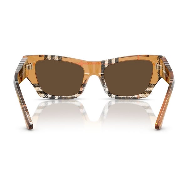Burberry BE4441U 414673 Women's Sunglasses - Check Sand, Dark Brown Lenses Carousel 2