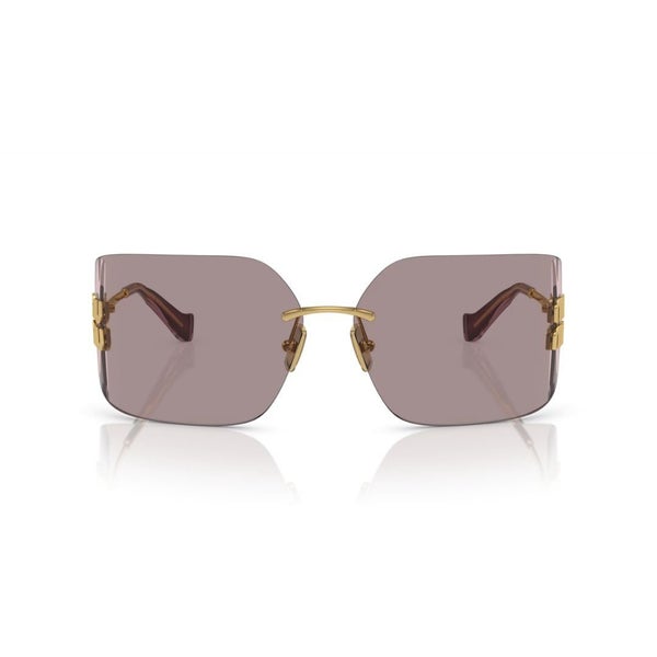 Miu Miu MU 54YS 5AK06I Women's Sunglasses - Gold Frame, Light Purple Brown Le... Carousel 2