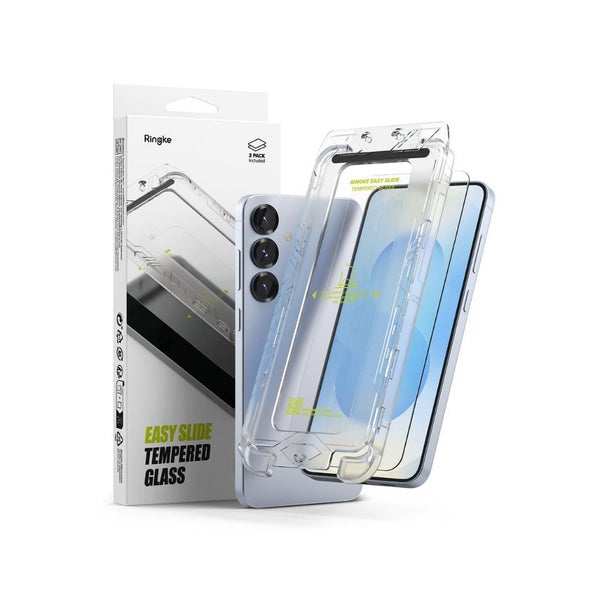 Galaxy S25 Plus Screen Protector Easy Slide Tempered Glass 2 pack Carousel 1