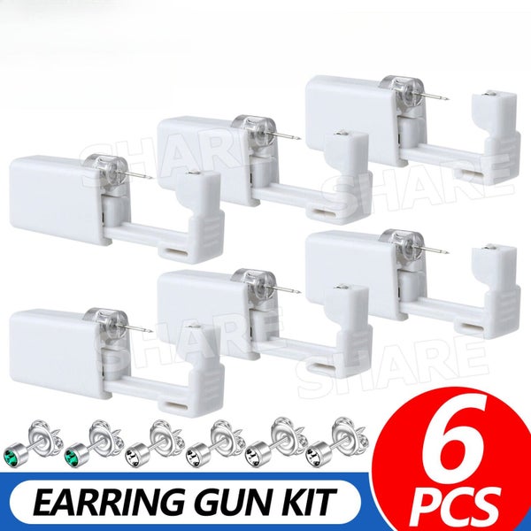 6pcs Disposable Nose Ear Piercing Unit Earring Gun Kit DIY Home Piercer Pierce Carousel 1