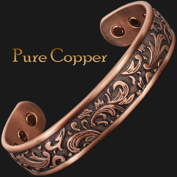 Ladies's Copper Healing Bracelet Painful Joints Magnetic Therapy Pure Copper-PC Carousel 2